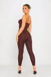 Chocolate Basic Sleeveless Bandeau Tube Jumpsuit