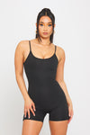 Black Basic Strappy Scoop Neck Playsuit