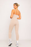 Stone Ribbed Seamless Strappy Jumpsuit