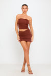 Brown Tube Top & Mini Skirt Co-Ord