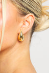 Gold Chunky Teardrop Earrings