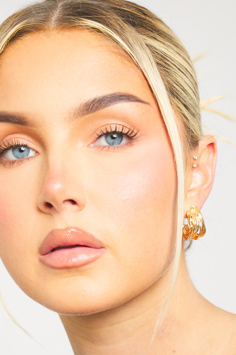 Gold Layered Spiral Hoop Earrings