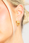 Gold Hammered Detail Hoop Earrings