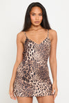 Leopard Print Open Back Cami Mini Dress